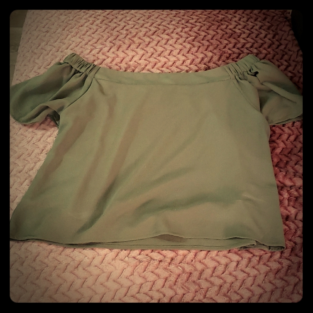 Free or 3 for 35 Green off shoulder shirt